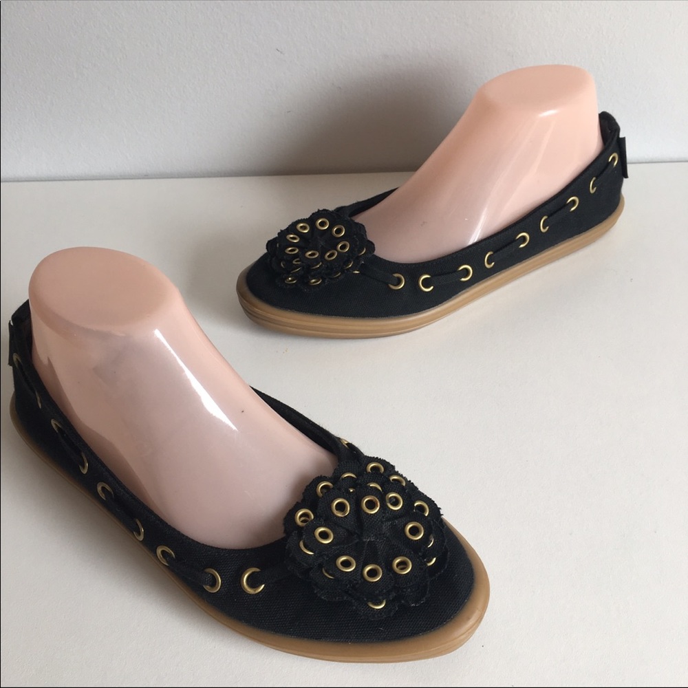 Women's Sesto Meucci Black Canvas Flats Size 7
